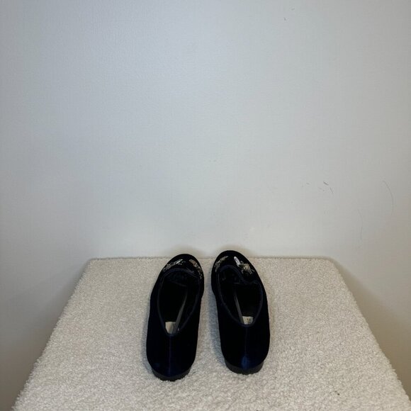 Vintage Havana | Sue Velvet Flats | Blue - Picture 3 of 8